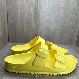 Birkenstock Arizona EVA Sandals Unisex Size L10 M8 Slip-on Slide Flexible Yellow